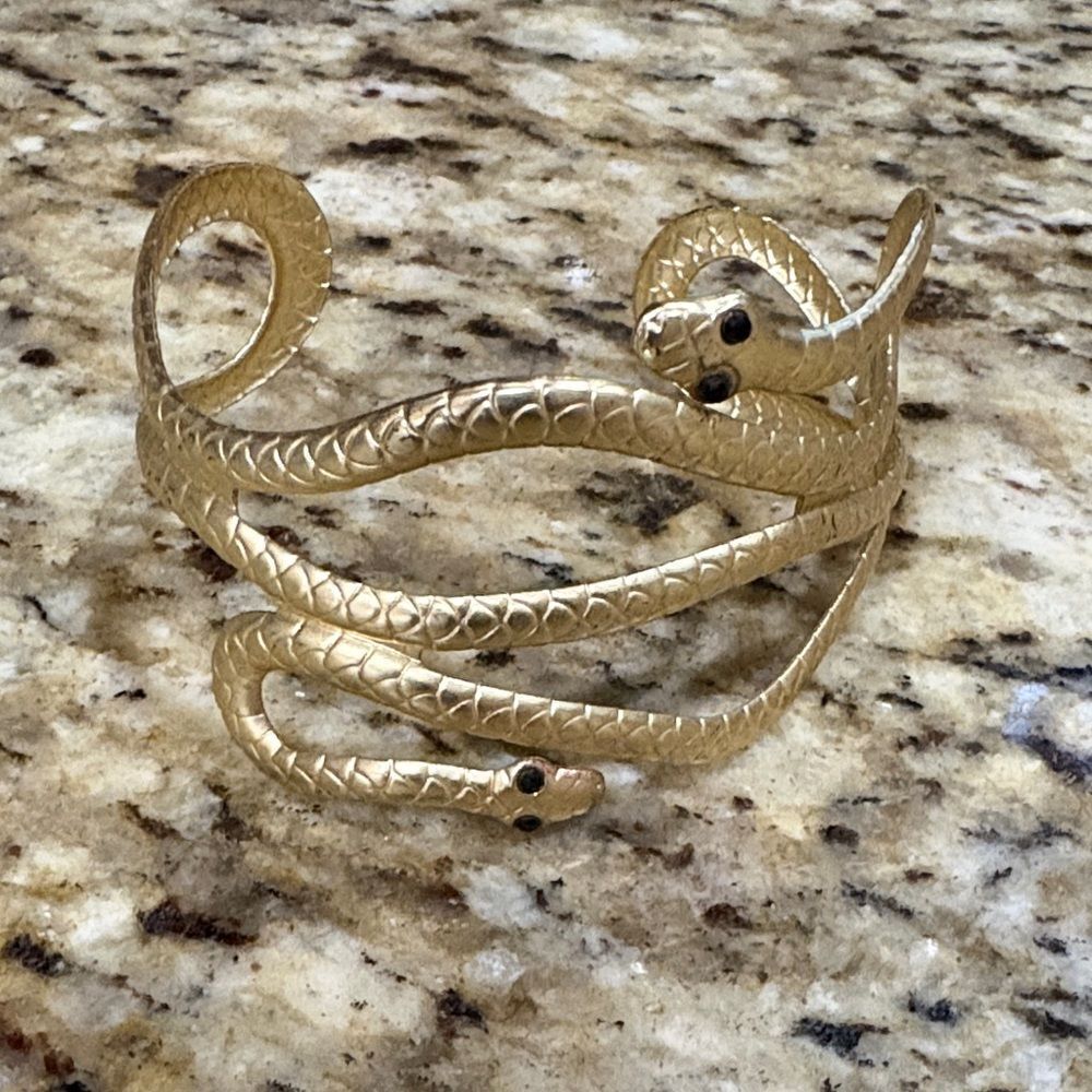 Gold Snake Cuff Bracelet